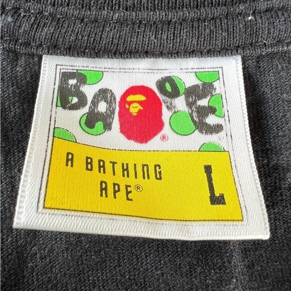 BAPE A Bathing Ape Yellow Orange Camo Shark T-Shirt Short Sleeve Large - Picture 6 of 10